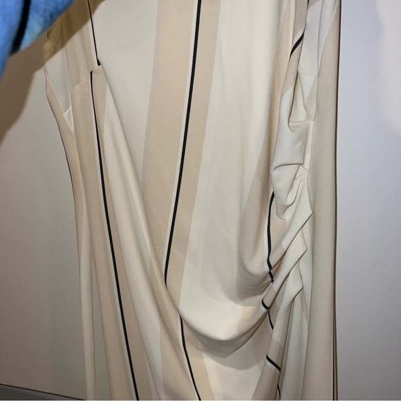 Vince Camuto asymmetrical stripe ruched side dress - Picture 6 of 8